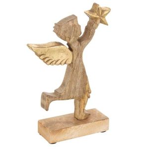 Dřevěný anděl se zlatou hvězdou - 15*2, 5*20cm 15862 obraz