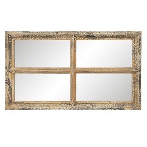 Nástěnné zrcadlo v designu okna s patinou Trystan - 36*3*62 cm 52S204 obraz