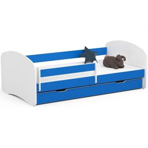 Ak furniture Dětská postel SMILE 180x90 bílá/modrá obraz