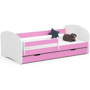 Ak furniture Dětská postel SMILE 180x90 bílá/růžová obraz