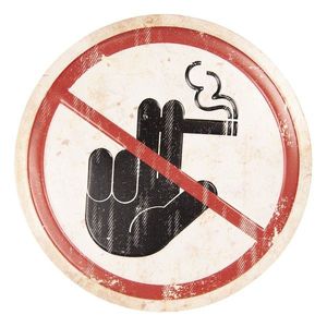 Nástěnná plechová cedule Zákaz kouření - ∅ 35 cm 6Y3496 obraz