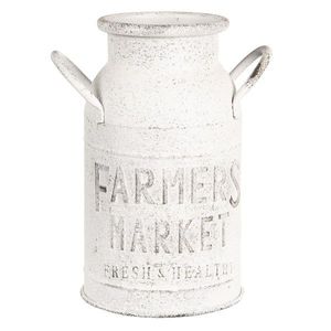 Bílá konev Farmers market - 15*26 cm 6Y2475W obraz
