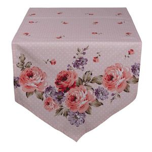 Růžový bavlněný běhoun na stůl s růžemi Dotty Rose - 50*160 cm DTR65 obraz