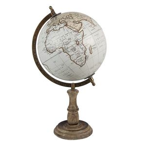 Šedý dekorativní glóbus na dřevěném podstavci Globe - 22*22*37 cm 64929 obraz