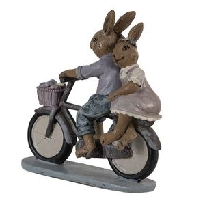 Dekorace zamilovaní králíci na kole - 14*5*15 cm 6PR3541 obraz