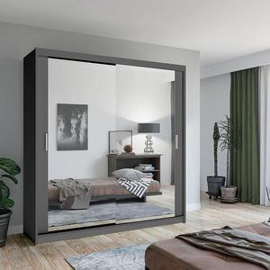 Skříň Lux 203 šedý+2 x zrcadlo obraz