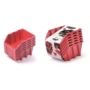 Prosperplast Sada úložných boxů 6 ks BENER 24, 9 x 15, 8 x 21, 3 cm červená obraz