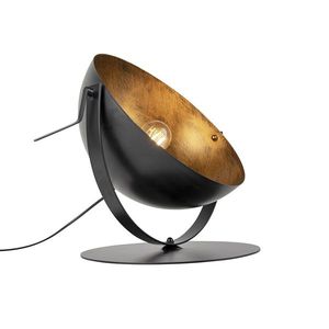 Průmyslová stolní lampa černá se zlatem nastavitelná - Magna obraz