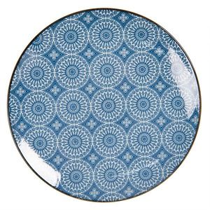 Dezertní talíř s modrým květinovým ornamentem BlueSnow - Ø 21 cm 6CEDP0044 obraz