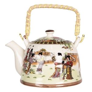 Porcelánová konvice na čaj s japonskými motivy - 18*14*12 cm / 0, 8L 6CETE0064 obraz