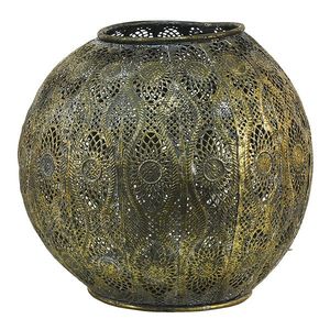 Zlatý antik kovový svícen s ornamenty - Ø 23*21 cm 6Y4537 obraz