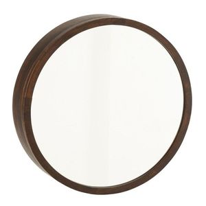 Hnědé nástěnné otevírací zrcadlo s poličkami Conie - Ø 60*13 cm 20790 obraz