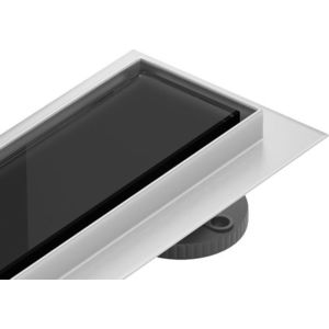MEXEN/S Flat 360 MGB odtokový žlab otočný 100 cm černá sklo 1026100-40 obraz