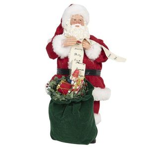 Vánoční dekorace Santa s pytlem vánočních dárků - 17*13*28 cm 64651 obraz