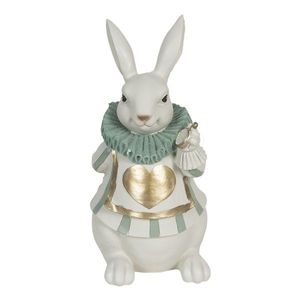 Dekorace králíka se zlatým srdíčkem - 17*14*33 cm 6PR3154 obraz
