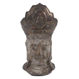 Hnědo-zlatá dekorace socha hlava Buddha - 12*9*22 cm 6PR3621 obraz