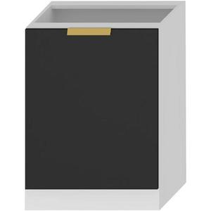 Kuchyňská Skříňka Denis D60 Pl černá mat continental/bílá obraz