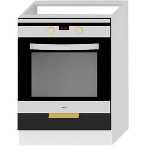 Kuchyňská Skříňka Denis Dk60 černá mat continental/bílá obraz