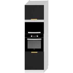 Kuchyňská Skříňka Denis D60pk Mv 2133 Pl černá mat continental/bílá obraz