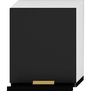 Kuchyňská Skříňka Denis W60/68 Slim Pl S Černou Digestoří černá mat continental/bílá obraz