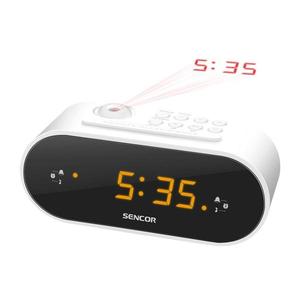 Sencor Sencor - Radiobudík s LED displejem a projektorem 5W/230V bílá obraz