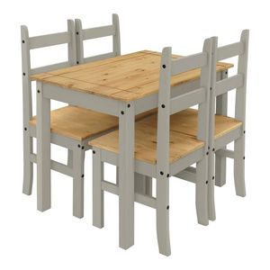 Stůl + 4 židle CORONA 3 vosk/šedá obraz
