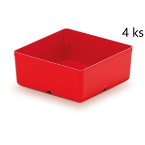 Prosperplast Sada úložných boxů 4 ks UNITEX 11 x 11 x 11, 2 cm červená obraz