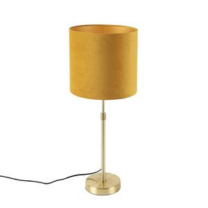 Stolní lampa zlatá / mosaz se sametovým odstínem žlutá 25 cm - Parte obraz