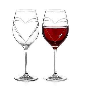 Diamante Swarovski Sklenice na víno Hearts 470 ml, 2 ks obraz