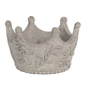 Šedá cementová antik dekorativní královská koruna M - 18*17*12 cm 6TE0300M obraz