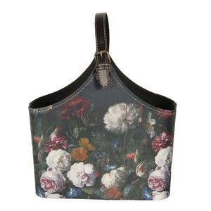 Tmavě tyrkysová květovaná vintage taška Colette - 29*14*26 cm BAG319 obraz