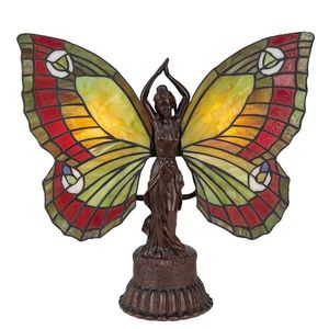 Barevná stolní lampa Tiffany Butterfly Lady - 41*20*41 cm E14/max 2*25W 5LL-6085 obraz