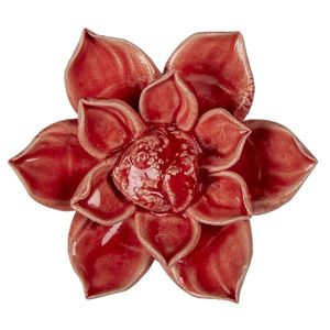 Keramická dekorace květina červená - Ø 8*4 cm 6CE1330 obraz