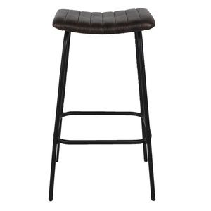 Černá barová stolička s koženým sedákem Pite - 45*37*76 cm 50544 obraz