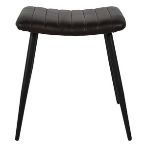 Černá stolička s koženým sedákem - 43*38*47 cm 60959 obraz