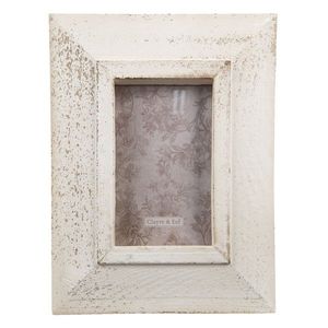 Bílý antik dřevěný fotorámeček s patinou - 23*2*28 cm 2F0847 obraz