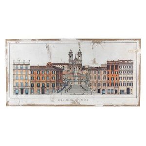 Vintage obraz na jutě Roma Piazza - 120*3*60 cm 50624 obraz