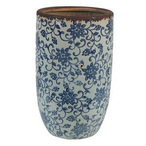 Dekorativní keramická váza s modrými květy Tapp - Ø 16*25 cm 6CE1378 obraz