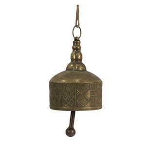 Zlatý antik závěsný dekorační zvon - Ø 15*22 cm 6Y4545 obraz