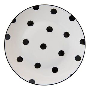 Porcelánový dezertní talířek s černými puntíky Black Dot - Ø20*2 cm BDDP obraz