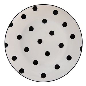 Porcelánový jídelní talíř s černými puntíky Black Dot - Ø 26*2 cm BDFP obraz