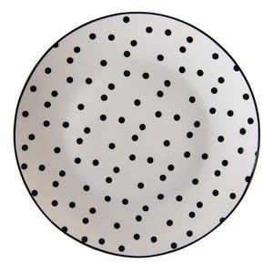 Porcelánový dezertní talířek s černými puntíky Black Dot - Ø 20*2 cm SDDP obraz