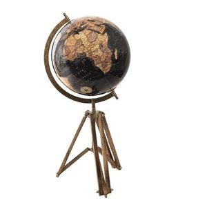 Černý dekorativní glóbus na dřevěné trojnožce Globe - 28*26*57 cm 50543 obraz