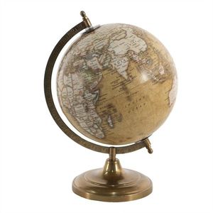 Hnědý dekorativní glóbus na kovovém podstavci Globe - 22*22*33 cm 64905 obraz
