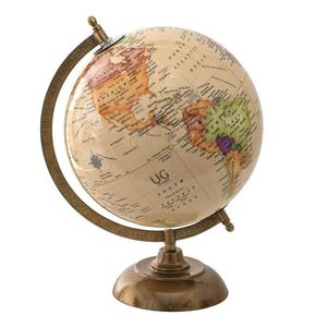 Béžový dekorativní glóbus na dřevěném podstavci Globe - 22*22*33 cm 64912 obraz
