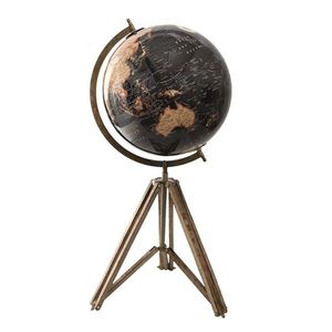 Černý dekorativní glóbus na dřevěné trojnožce Globe - 31*31*71 cm 64934 obraz