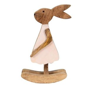 Dřevěná dekorace králíčí dívka v šatičkách L - 17*7*30 cm 6H2151L obraz