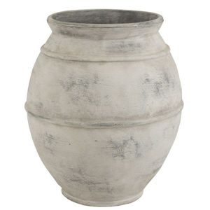 Šedá antik baňatá keramická dekorační váza Vintage - Ø 56*67cm 17883 obraz