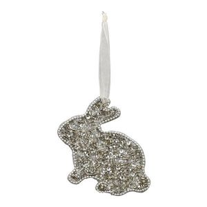 Stříbrný velikonoční králíček s korálky na stužce Fli - 10*8 cm 236777 obraz