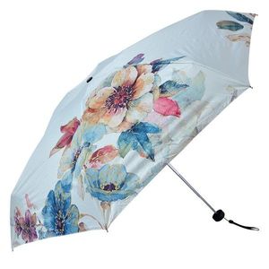 Bílý skládací deštník do kabelky s květy - Ø 92*54 cm JZUM0033 obraz